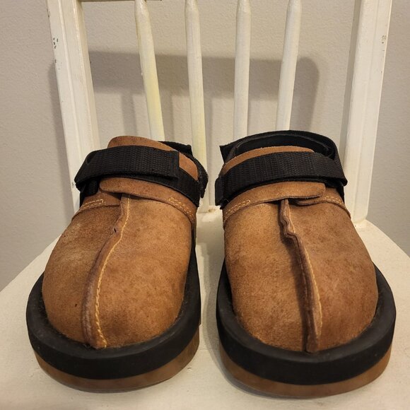 Reebok Beatnic Sandals Shoes Sherpa Brown Suede leather Black trim size 11 - Picture 3 of 12